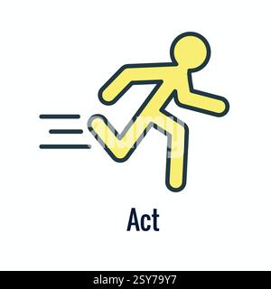 ACT Konzept für Plan Do Check Act für Geschäftsstrategie kontinuierliche Verbesserung PDCA Stock Vektor