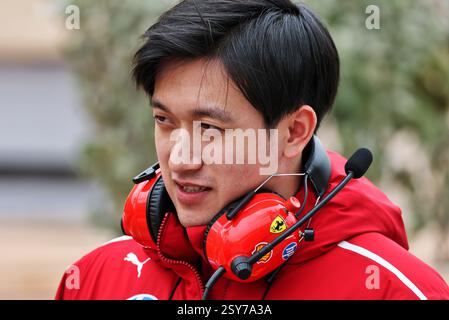 Sakhir, Bahrain. Februar 2025. Zhou Guanyu (CHN) Ferrari Reserve Fahrer. 27.02.2025. Formel-1-Test, Sakhir, Bahrain, Tag Zwei. Quelle: James Moy/Alamy Live News Stockfoto
