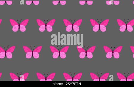 Buntes nahtloses Schmetterlingsmuster im Vektor-Illustrationsstil für lebendige Designprojekte und Hintergründe Stock Vektor