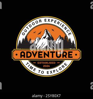 Outdoor Adventure Logo Design für Naturliebhaber Stock Vektor