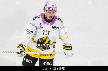Kloten, Schweiz, 24. Januar 2025: #13 Louis Robin, Stürmer HC Ajoie. (Foto: Andreas Haas/dieBildmanufaktur) Stockfoto