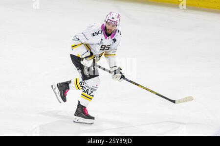 Kloten, Schweiz, 24. Januar 2025: #95 Kevin Bozon, Stürmer HC Ajoie. (Foto: Andreas Haas/dieBildmanufaktur) Stockfoto