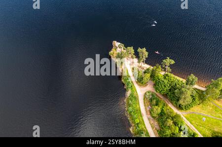 Schluchsee, 11. Juli 2024: Die Amalienruhe aus der Vogelperspektive. (Foto: Andreas Haas/dieBildmanufaktur) Stockfoto