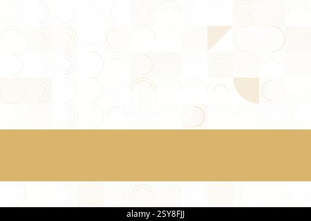 Elegantes abstraktes Muster in Creme und Gold mit geometrischen Formen und geschwungenen Designs Stock Vektor