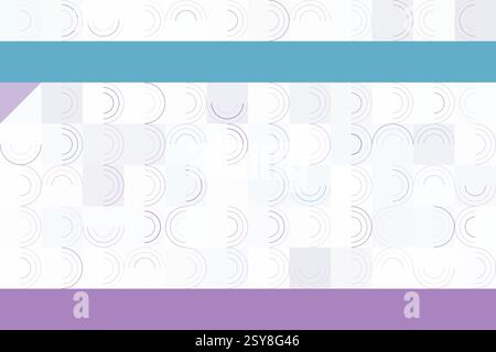 Helles abstraktes Muster mit blauen Akzenten und kreisförmigen Formen auf einer weißen Leinwand Stock Vektor