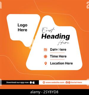 Modernes und einfaches Event Post Design - Party Post Design Vorlage Stock Vektor