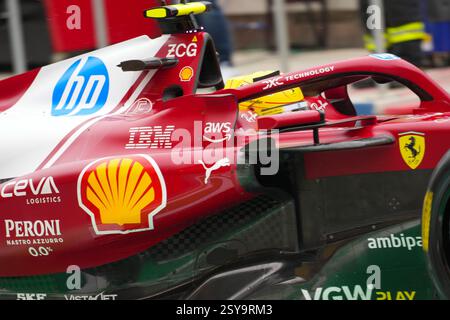 27.02.2025, Bahrain. , . International Circuit, Sakhir, Formel-1-Test Bahrain 2025, Lewis Hamilton (GBR) - Scuderia Ferrari - Ferrari SF-25 - Ferrari (Foto: Alessio de Marco/SIPA USA) Credit: SIPA USA/Alamy Live News Stockfoto