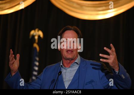 OVERLAND PARK, KANSAS - 27. FEBRUAR 2025 Hollywood-Schauspieler KEVIN SORBO spricht über seine Karriere in Fernsehsendungen und Filmen beim Kansas GOP Dinner AgeÓ Americas Golden ÒCelebrating Stockfoto