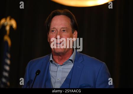 OVERLAND PARK, KANSAS - 27. FEBRUAR 2025 Hollywood-Schauspieler KEVIN SORBO spricht über seine Karriere in Fernsehsendungen und Filmen beim Kansas GOP Dinner AgeÓ Americas Golden ÒCelebrating Stockfoto