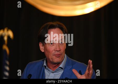 OVERLAND PARK, KANSAS - 27. FEBRUAR 2025 Hollywood-Schauspieler KEVIN SORBO spricht über seine Karriere in Fernsehsendungen und Filmen beim Kansas GOP Dinner AgeÓ Americas Golden ÒCelebrating Stockfoto