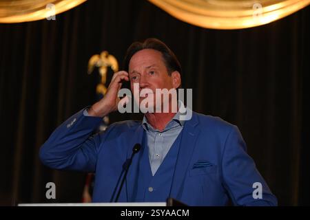 OVERLAND PARK, KANSAS - 27. FEBRUAR 2025 Hollywood-Schauspieler KEVIN SORBO spricht über seine Karriere in Fernsehsendungen und Filmen beim Kansas GOP Dinner AgeÓ Americas Golden ÒCelebrating Stockfoto
