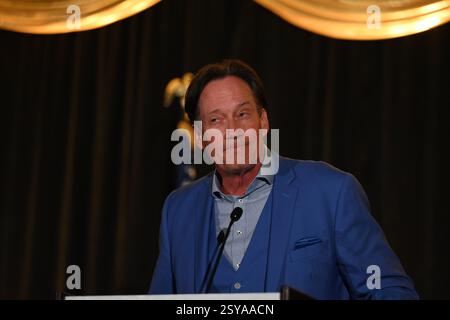 OVERLAND PARK, KANSAS - 27. FEBRUAR 2025 Hollywood-Schauspieler KEVIN SORBO spricht über seine Karriere in Fernsehsendungen und Filmen beim Kansas GOP Dinner AgeÓ Americas Golden ÒCelebrating Stockfoto