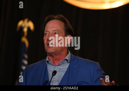 OVERLAND PARK, KANSAS - 27. FEBRUAR 2025 Hollywood-Schauspieler KEVIN SORBO spricht über seine Karriere in Fernsehsendungen und Filmen beim Kansas GOP Dinner AgeÓ Americas Golden ÒCelebrating Stockfoto