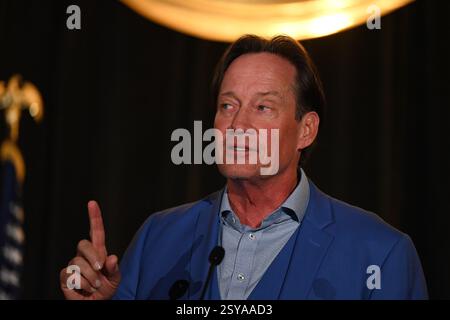 OVERLAND PARK, KANSAS - 27. FEBRUAR 2025 Hollywood-Schauspieler KEVIN SORBO spricht über seine Karriere in Fernsehsendungen und Filmen beim Kansas GOP Dinner AgeÓ Americas Golden ÒCelebrating Stockfoto