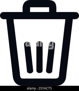 Symbol Benutzeroberfläche Papierkorb Strichgrafik Stock Vektor
