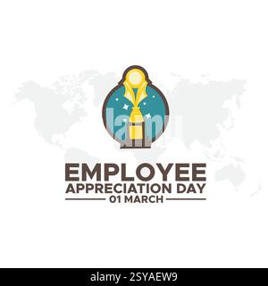 Happy Employee Appreciation Day März Celebration Vector Design Illustration. Vorlage für Hintergrund, Poster, Banner, Werbung, Grußkarte oder P Stock Vektor