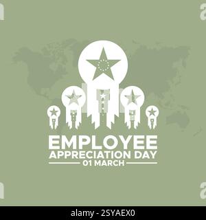 Happy Employee Appreciation Day März Celebration Vector Design Illustration. Vorlage für Hintergrund, Poster, Banner, Werbung, Grußkarte oder P Stock Vektor
