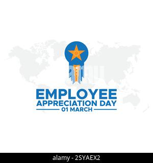 Happy Employee Appreciation Day März Celebration Vector Design Illustration. Vorlage für Hintergrund, Poster, Banner, Werbung, Grußkarte oder P Stock Vektor
