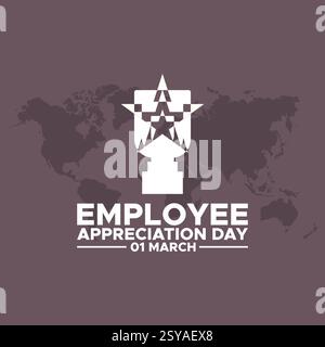Happy Employee Appreciation Day März Celebration Vector Design Illustration. Vorlage für Hintergrund, Poster, Banner, Werbung, Grußkarte oder P Stock Vektor