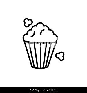 Popcorn-Symbol. Einzelnes, hochwertiges Symbol für Fast Food für Webdesign oder mobile App. Dünne Popcorn-Zeichen für Design-Logo, Visitenkarte usw. Stock Vektor