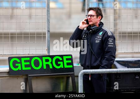 SHOVLIN Andrew; Renningenieur des Mercedes AMG F1 Teams während der Formel 1 Aramco Vorsaisontests 2025 der FIA Formel 1 Weltmeisterschaft 2025 vom 26. Bis 28. Februar 2025 auf dem Bahrain International Circuit in Sakhir, Bahrain Stockfoto