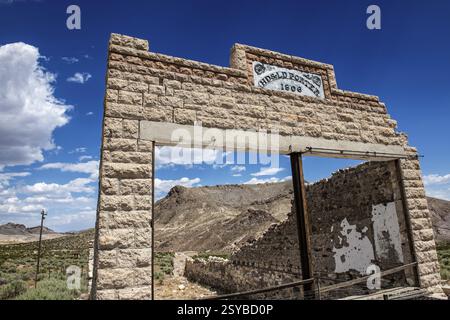 Geisterstadt Rhyolite, Beatty, Nevada, USA, Nordamerika Stockfoto
