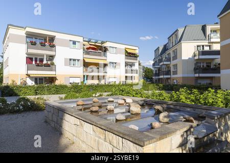 Neu errichteter Wohnkomplex Gellertpark an der Meissner Straße in Radebeul, Sachsen, Deutschland, Europa Stockfoto
