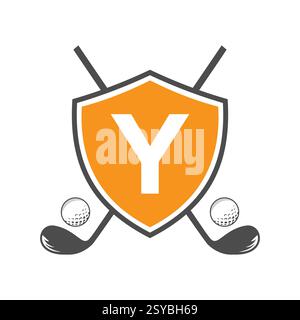Monogramm Buchstabe Y Golf Club Logo Design, Liga und Golf Symbol Vektor Vorlage Stock Vektor