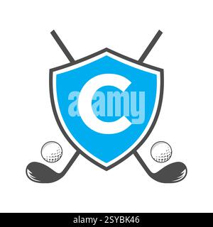 Monogramm Buchstabe C Golf Club Logo Design, Liga und Golf Symbol Vektor Vorlage Stock Vektor