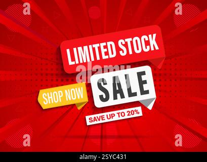 Online-Banner victor Design-Vorlage zum Verkauf. Exklusiver Rabatt, Flash-Verkauf, Mega-Angebot mit realistischem Farbband. Sonderpreis des Produkts . Stock Vektor