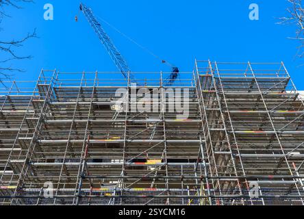Bauarbeiten am Paramount Place am Gipfel der Mount Pleasant Road in Royal Tunbridge Wells. Früher war das abgebrochene ABC Cinema. Stockfoto