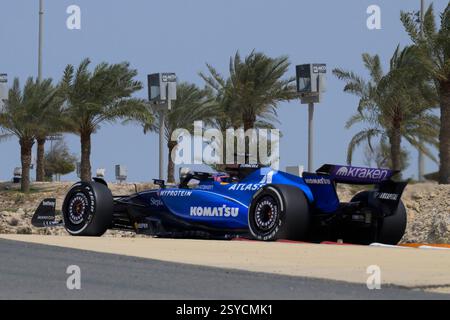 Sakhir, Bahrain. Februar 2025. Alexander Albon von Williams Racing während Testtag 3. Ahmad Al Shehab/Alamy Live News. Stockfoto