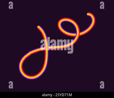 Helle, neonfarbene Formen mit glatten Kurven und Schleifen. Lebendige Farben übergehen durch nahtlose Verläufe und mischen Farbtöne wie Rosa, Blau, Grün, A Stock Vektor