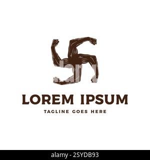 Starke muskulöse Stern Hand Bicep für Gym Fitness Sport Logo Design Vektor Stock Vektor