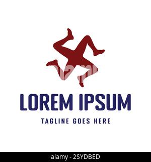 Running Star Fußbein zum Joggen Marathon Sprint für Athletic Sport Logo Design Vektor Stock Vektor