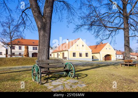 Vesnice Holasovice (UNESCO), selske baroko 19. stol., Jizni Cechy, Ceska Republika/Holasovice Dorf (UNESCO), Südböhmen, Tschechische Republik Stockfoto