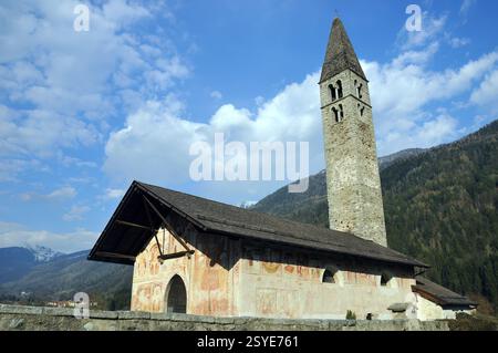 Sant Antonio Abate Kirche, la Chiesa di Sant'Antonio Abate, Pelugo, Autonome Provinz Trento, Italien, Europa Stockfoto