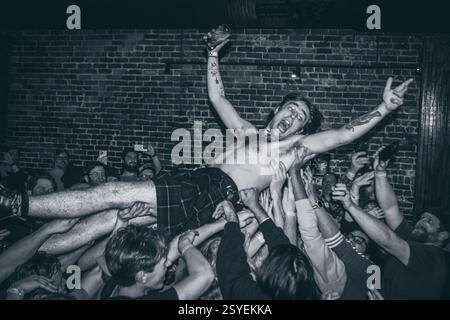 Richmond VA, USA, 24. Februar 2025, schottisches Trio High Fade, das in der Richmond Music Hall als Teil ihrer US-Tour auftrat, Credit: Ben Lahoussine/Alamy Stockfoto