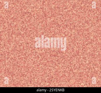 Mosaikhintergrund. Sechseckiger, gestapelter Mosaikhintergrund. Rote Farbtöne. Kleine Sechskantformen. Tileable-Muster. Nahtlose Vektordarstellung. Stock Vektor