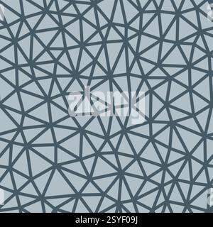 Übergeordneter abstrakter Hintergrund. Farbe Blau Grau. Kleine Dreiecke. Kräftige Linien. Wiederholbares Muster. Nahtlose Vektorillustration. Stock Vektor
