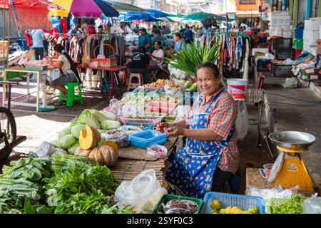 Frisches Obst und Gemüse auf dem neuen Naklua Food Market in Naklua City neben Pattaya City und Provinz Chonburi in Thailand, Thailand, Pattaya, Stockfoto