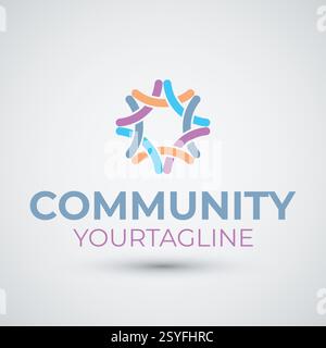 Abstrakte globale Community Logo Icon Elements Vorlage am besten für Community Human Logo Template Vektor oder Community Health Care Stock Vektor