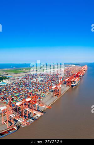 Yangshan Deepwater Port, Stadt Zhoushan, Provinz Zhejiang, China Stockfoto