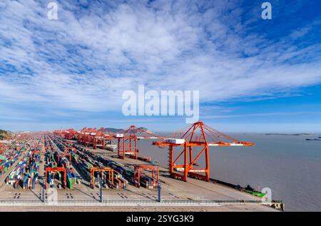Yangshan Deepwater Port, Stadt Zhoushan, Provinz Zhejiang, China Stockfoto