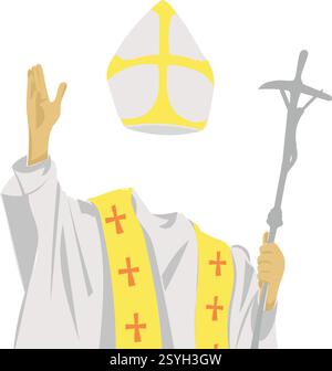 Neuer flacher Papst-Stil. Vektorabbildung Stock Vektor