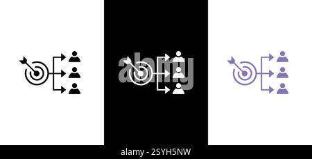 Geschäftliche Teamarbeit, Teambildung, Arbeitsgruppen und Personalwesen minimaler Symbolsatz für dünne Linien im Web. Stock Vektor