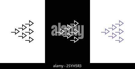 Vektordarstellung mit minimalen Pfeilen. Pfeilsymbol für Web Stock Vektor
