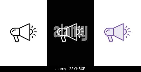 Megaphon-Symbol. Illustration des linearen Vektors des Lautsprechers. Sprach- und Ansage-Symbol. Stock Vektor