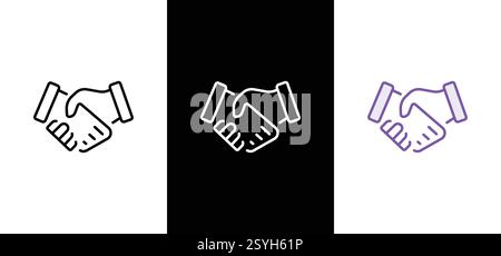 Handshake-Vektor für Geschäftsvereinbarungen. Handshake-Symbol Stock Vektor