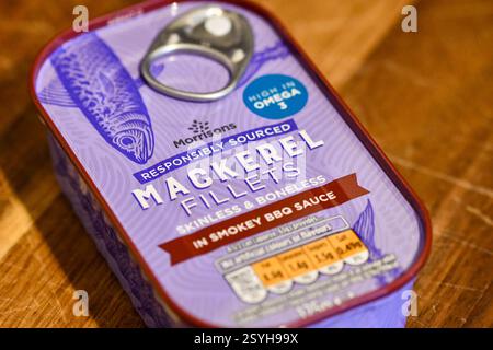 Morrisons Makrele in einer Smokey BBQ Sauce Stockfoto